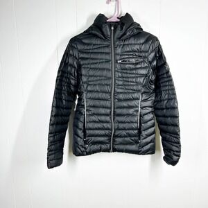 Spyder Black Lightweight Hooded Down Puffer Coat Small